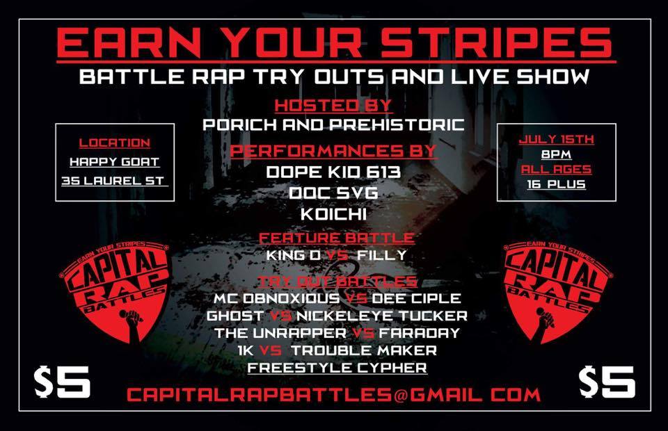 Earn Your Stripes Battle Rap Try Outs and Live Show Capital Rap