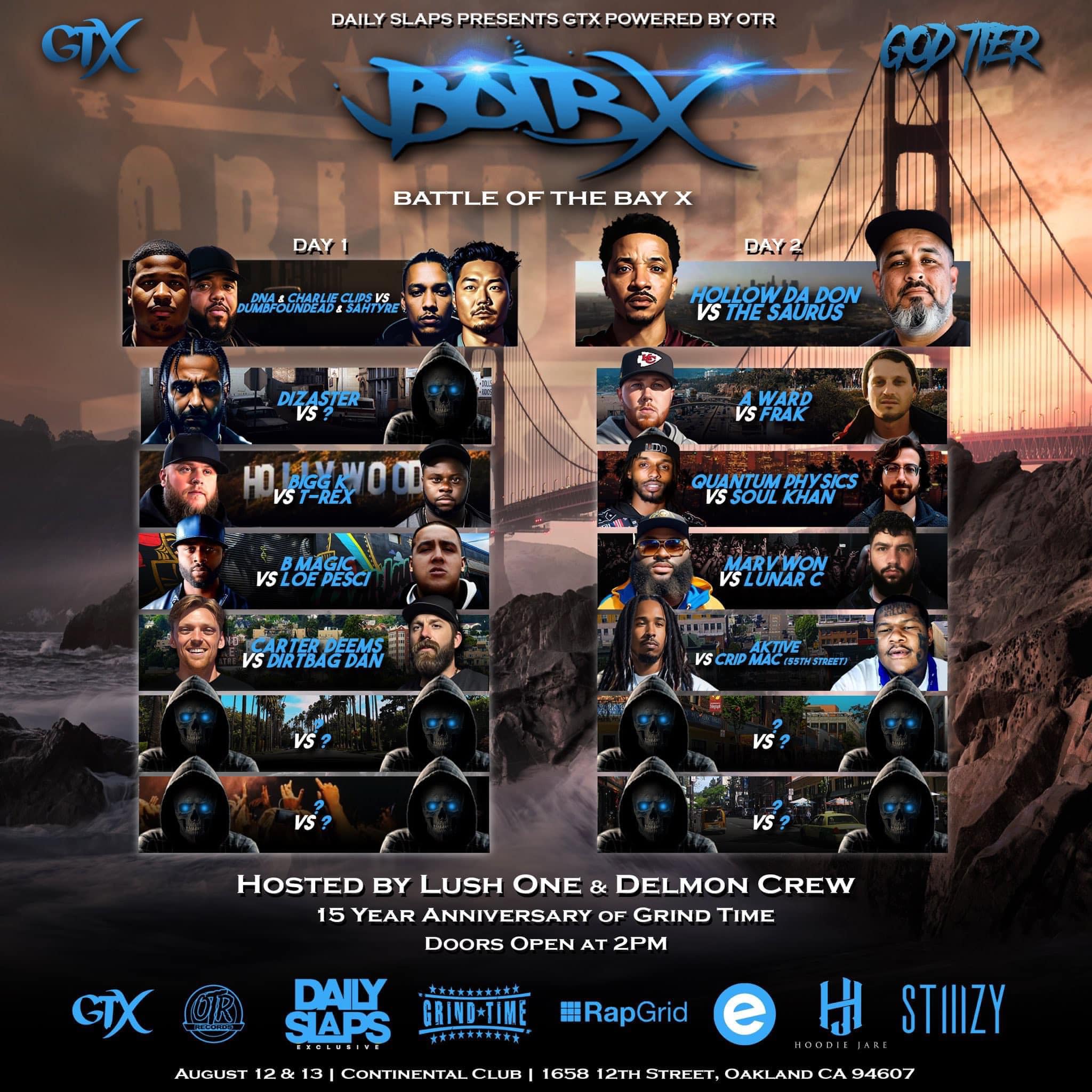 Battle of the Bay X GTX Battles Battle Rap Event VerseTracker