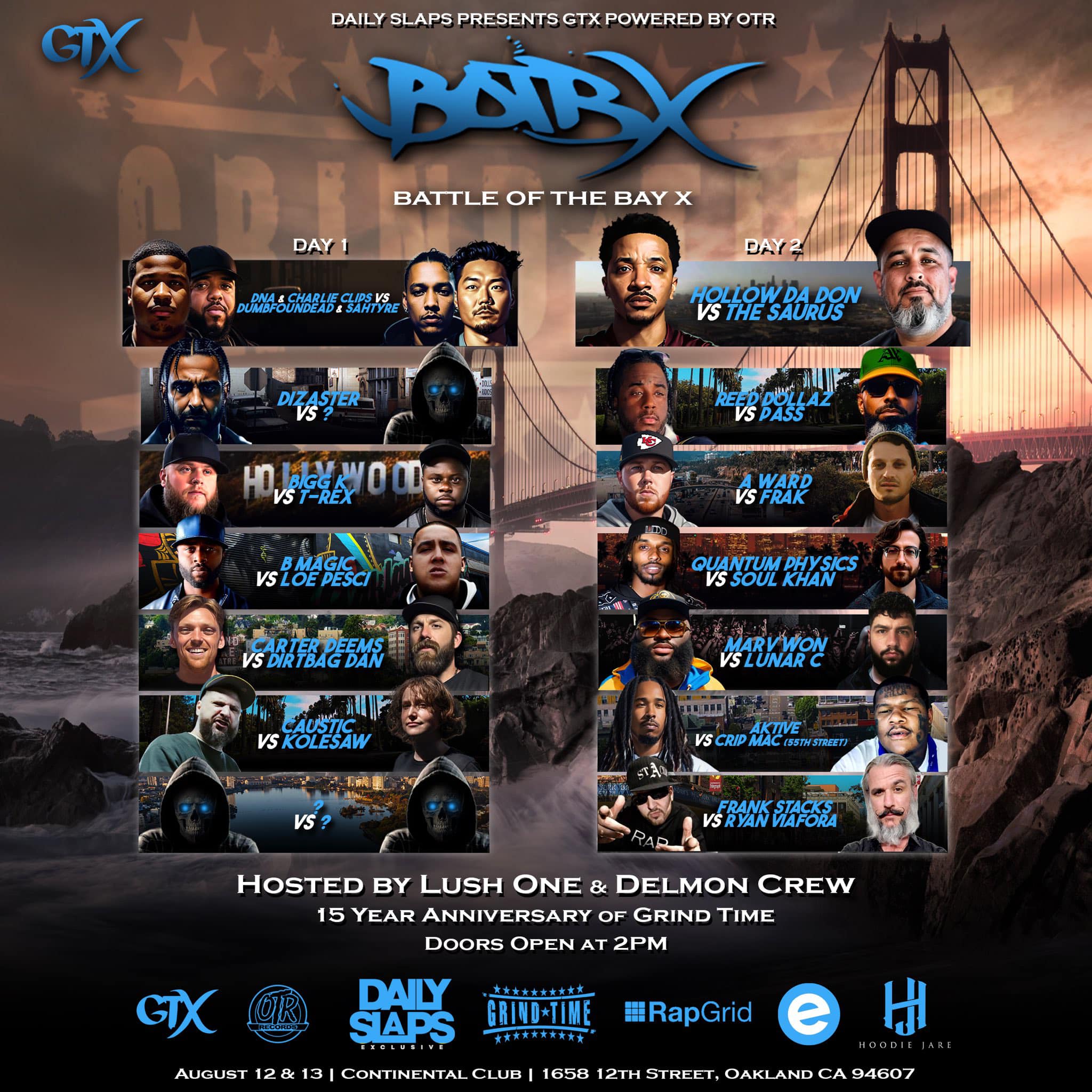 Battle of the Bay X GTX Battles Battle Rap Event VerseTracker