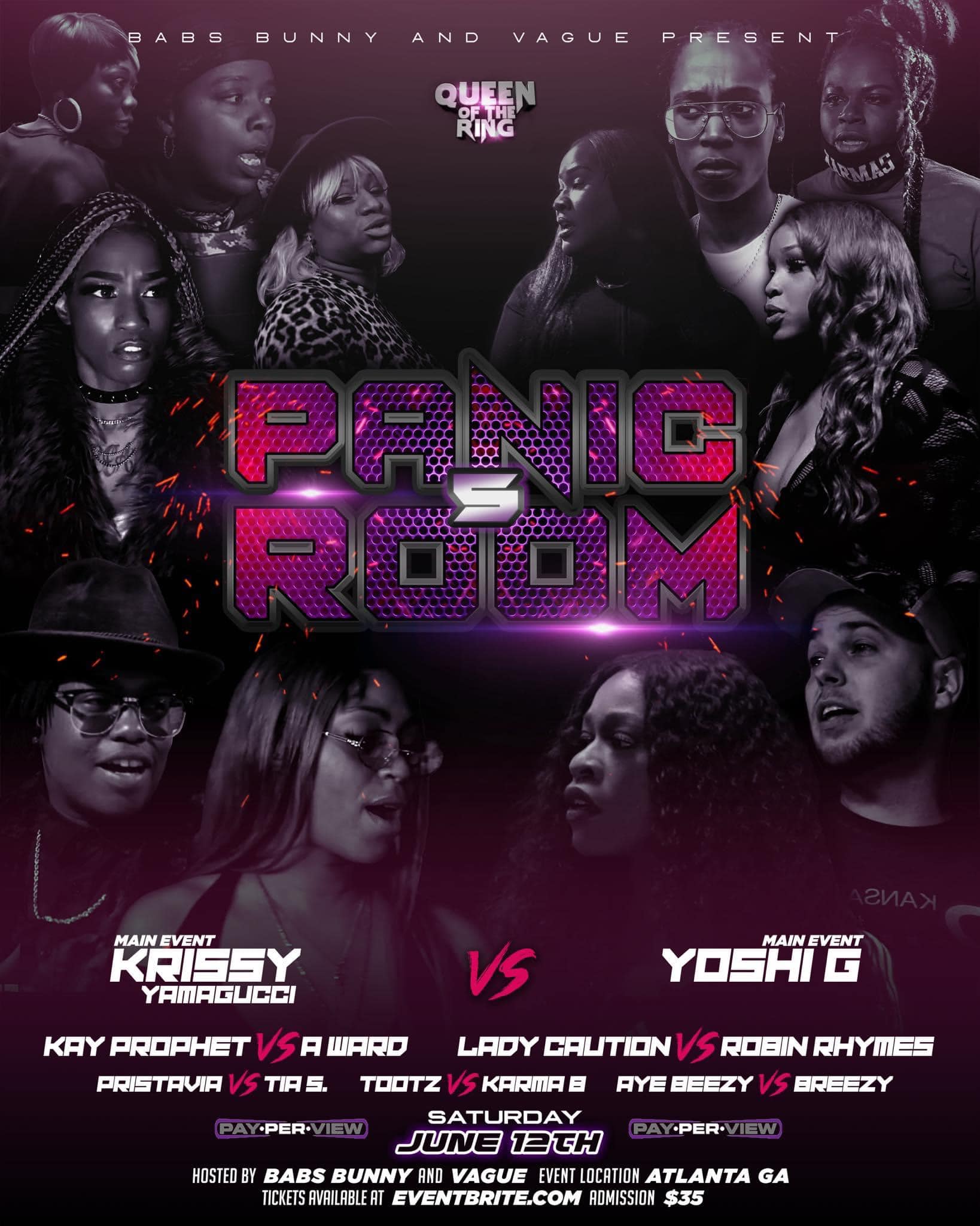 Panic Room 5 QOTR Queen of the Ring Battle Rap Event VerseTracker