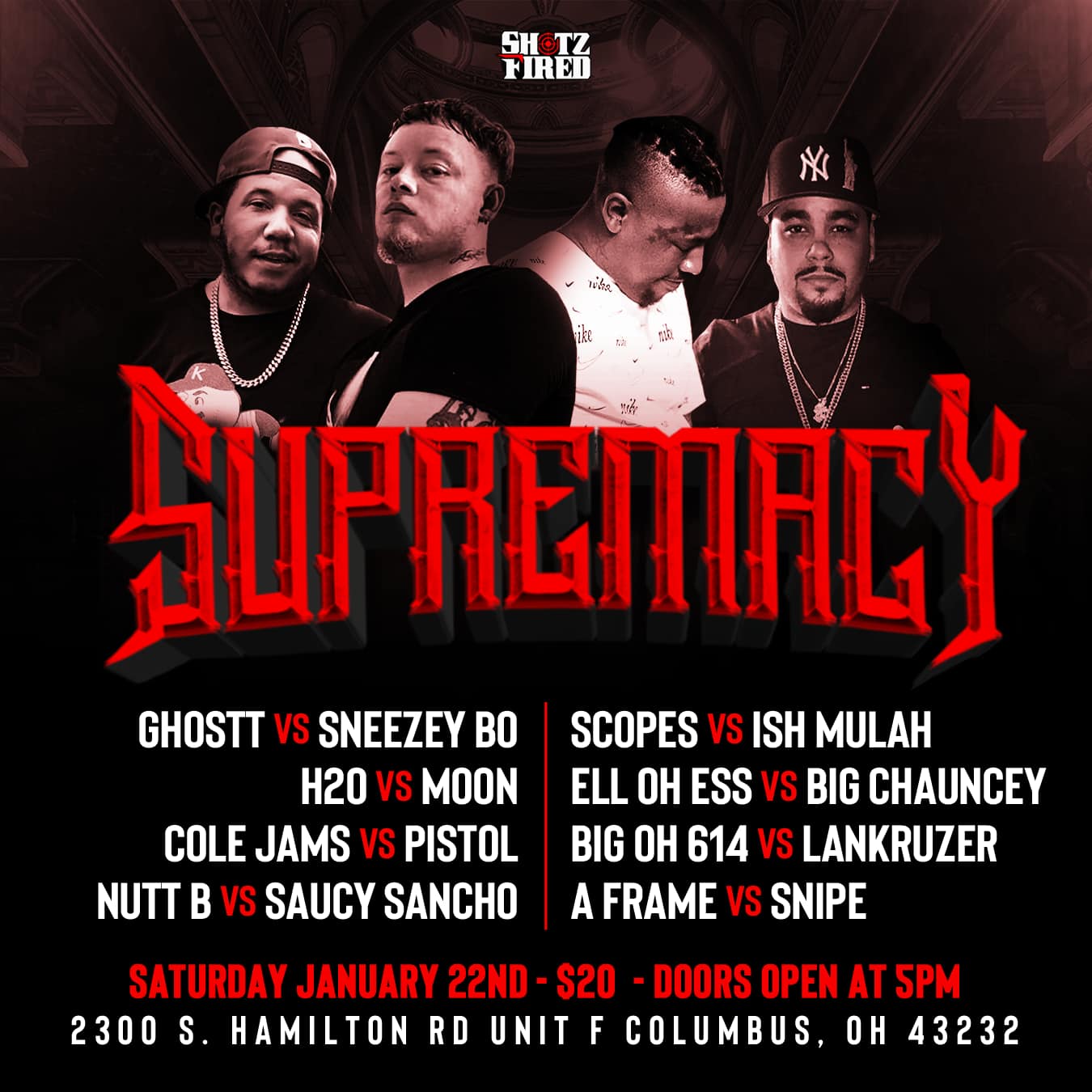 Supremacy - Shotz Fired Battle Rap League | Battle Rap Event | VerseTracker