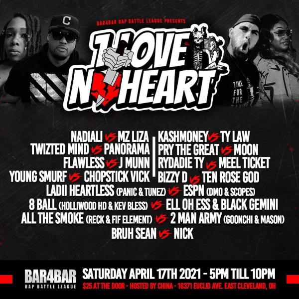 Bar4Bar Rap Battle League - 1 Love No Heart
