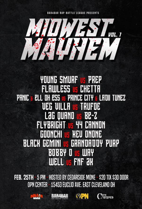 Bar4Bar Rap Battle League - Midwest Mayhem - Vol. 1