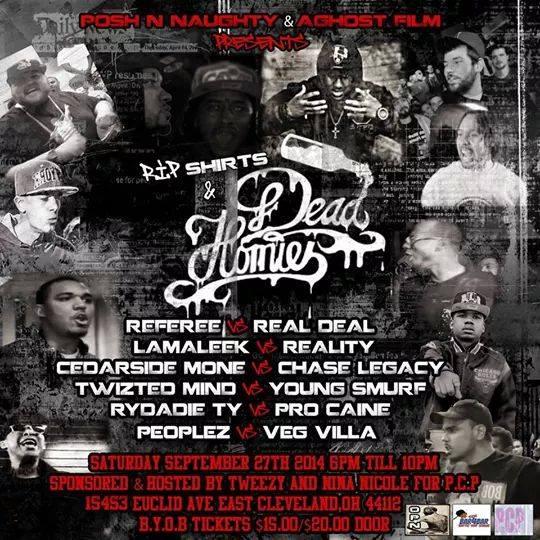 Bar4Bar Rap Battle League - RIP Shirts & Dead Homies
