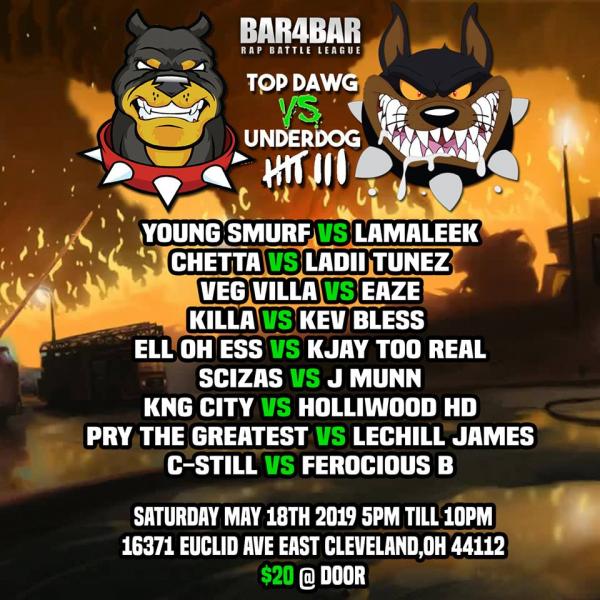 Bar4Bar Rap Battle League - Top Dawg vs. Underdog 8