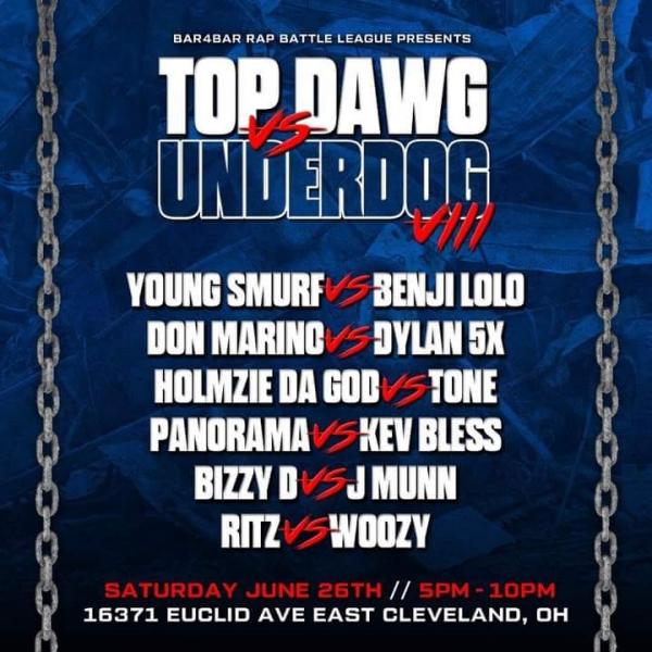 Bar4Bar Rap Battle League - Top Dawg vs. Underdog VIII