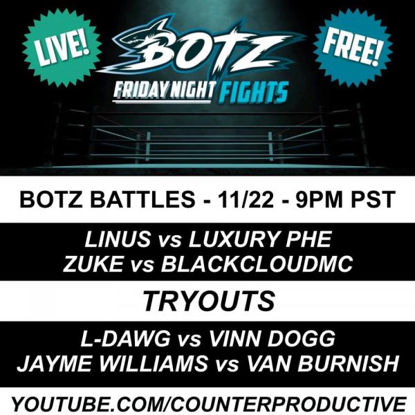 BOTZ Battles - Friday Night Fights (November 22 2019)