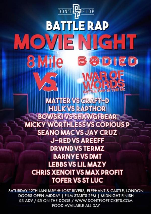 Don't Flop Entertainment - Battle Rap Movie Night