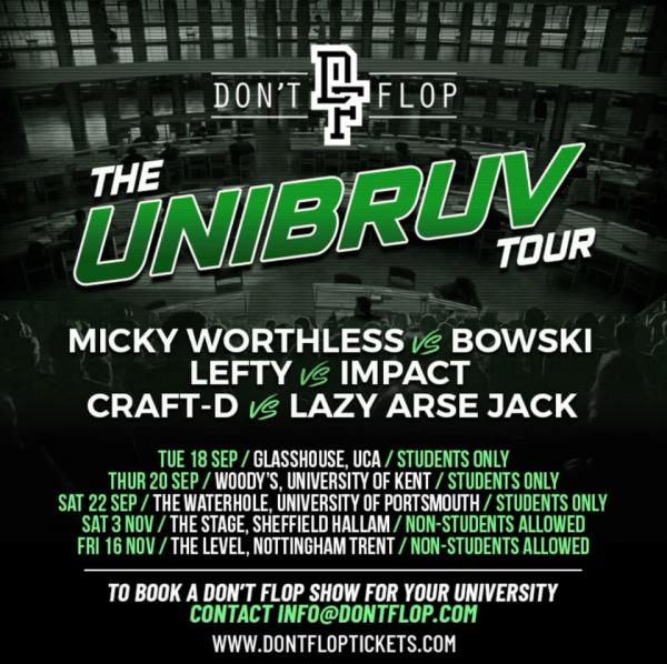 Don't Flop Entertainment - The Unibruv Tour: University of Portsmouth