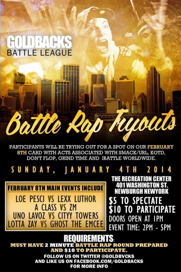 Goldbacks Battle League - Goldbacks Battle League - Battle Rap Tryouts