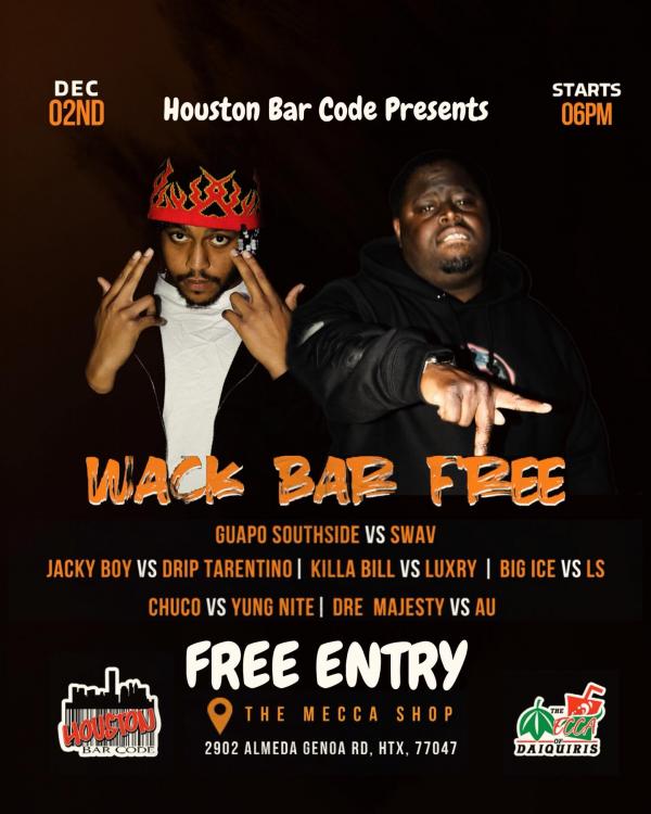 Houston Bar Code - Wack Bar Free 2023