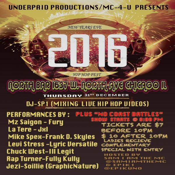 New Years Eve HipHop Fest at North Bar - No Coast Raps | Battle Rap ...