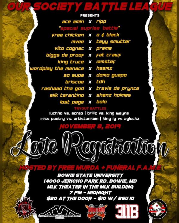 Our Society Battle League - Late Registration