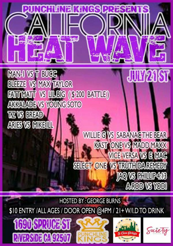 Punchline Kings Battle Rap League - California Heat Wave