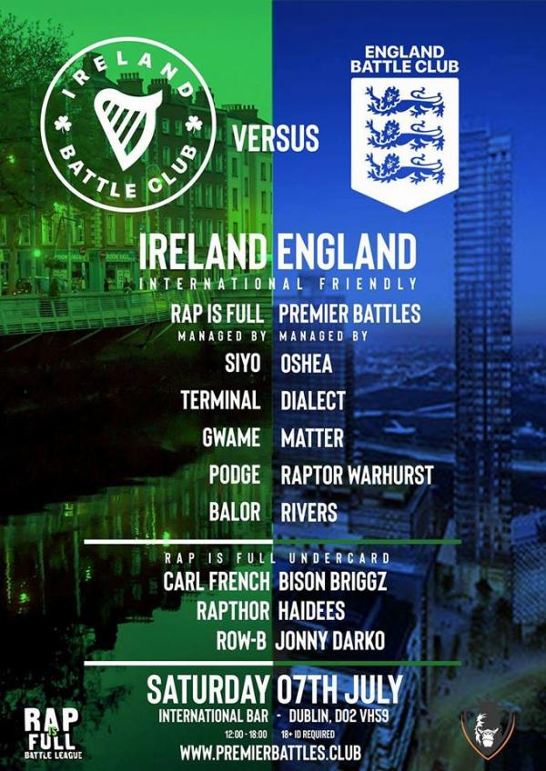 Rap is Full Battle League - England vs. Ireland: International Friendly