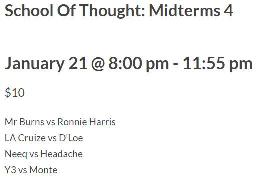 School of Thought Battles - Midterms 4