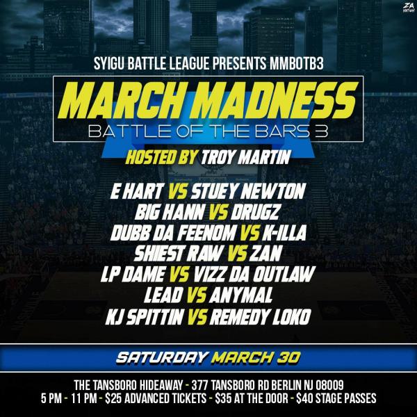 Step Your Ink Game Up Battle League - March Madness: Battle of the Bars 3