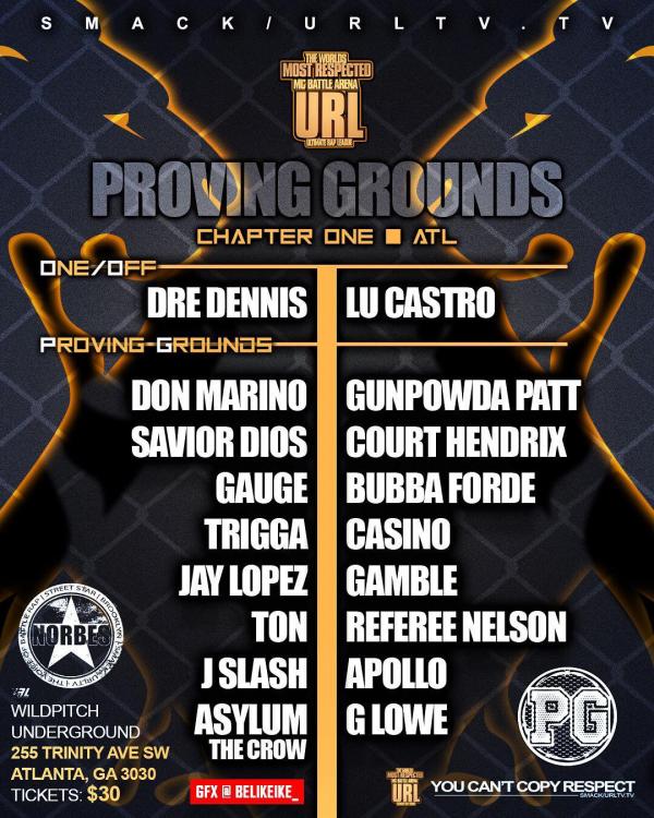 URL: Ultimate Rap League - Proving Grounds: Chapter One - ATL