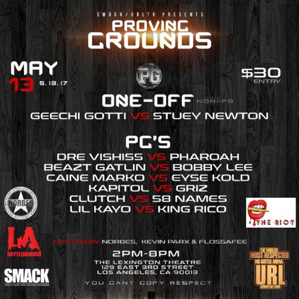 URL: Ultimate Rap League - Proving Grounds (May 13 2017)