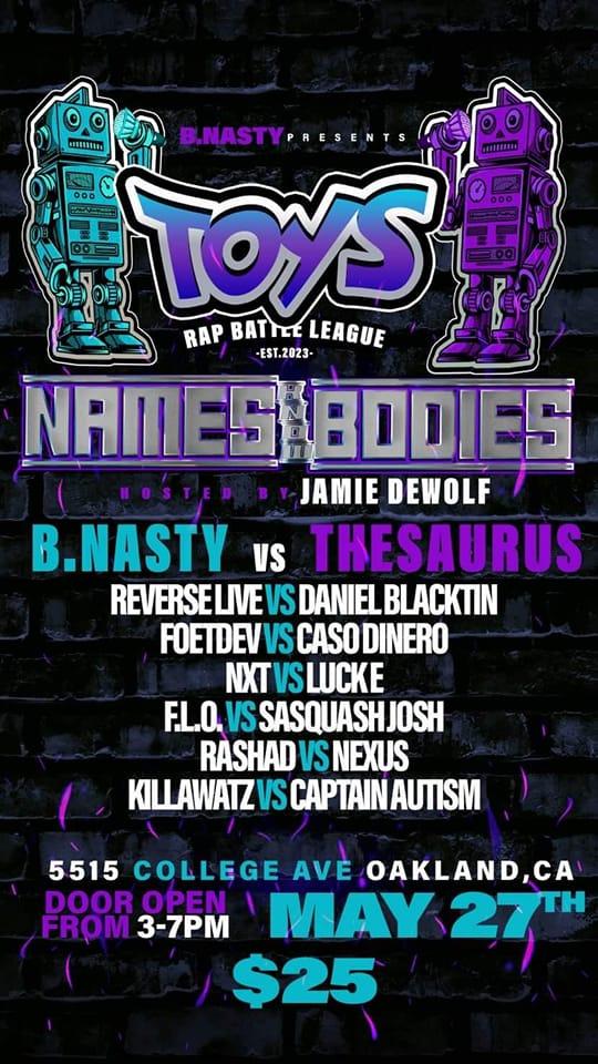 TOYS Rap Battle League - Names Know Bodies
