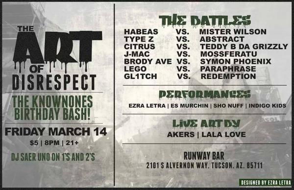 UNCATEGORIZED - The Art of Disrespect - The Knownones Birthday Bash