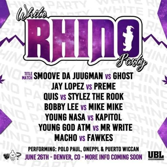 Underground Battle League - White Rhino Party (June 26 2021)