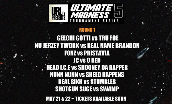 URL: Ultimate Rap League - Ultimate Madness 5: Tournament Series: Round 1