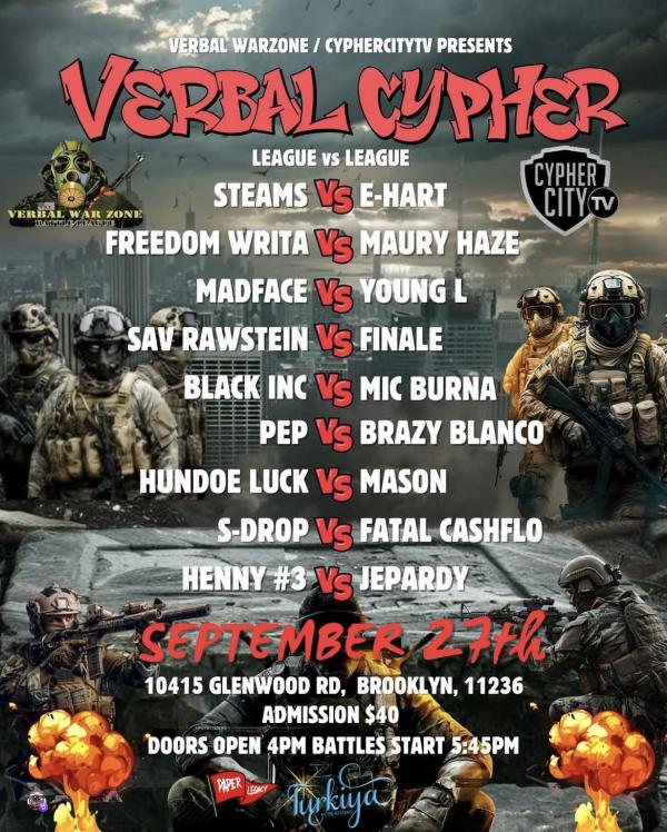 Verbal War Zone - Verbal Cypher: CypherCityTV vs. Verbal Warzone