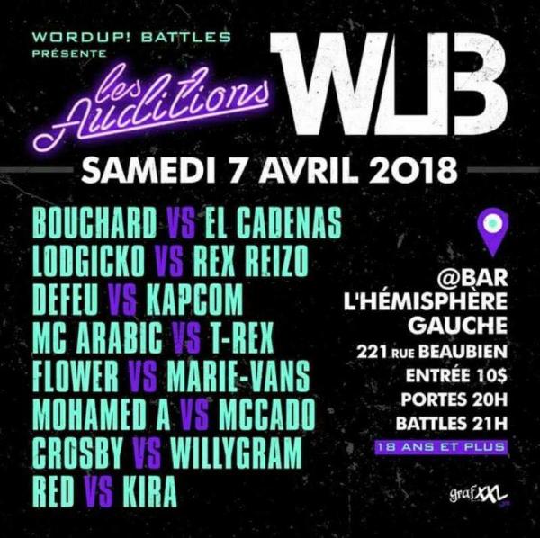 Word Up - Audition - Les Auditions (April 7 2018)