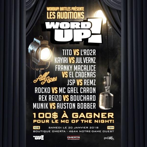 Word Up - Audition - Les Auditions (January 20 2018)